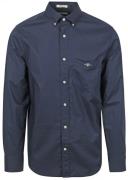 Gant Casual Overhemd Poplin Navy