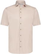 R2 Overhemd Korte Mouwen Knitted Piqué Beige