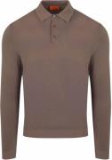 Suitable Compact Cotton Poloshirt Taupe