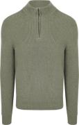 Suitable Half Zip Trui Wol Blend Groen