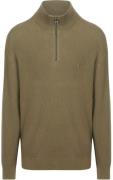 Tommy Hilfiger Big&Tall Half Zip Kabel Pullover Olijfgroen