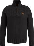 PME Legend Knitted Half Zip Trui Zwart