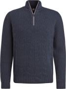 Vanguard Trui Half Zip Structuur Wolmix Navy