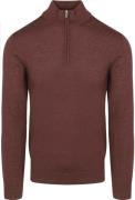 Profuomo Half Zip Pullover Merinowol Burgundy