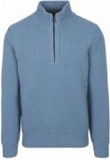 BOSS Trui Half Zip Kurano Blauw