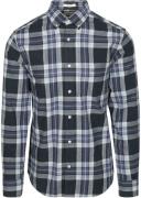 Gant Overhemd Tartan Ruit Blauw