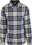 Gant Overshirt Herringbone Ruit Blauw