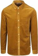 Scotch and Soda Solid Corduroy Overhemd Okergeel