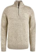 PME Legend Wolblend Half Zip Trui Ecru