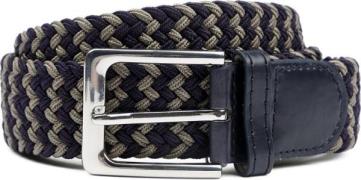 Suitable Geweven Riem Navy Taupe