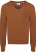 Gant Pullover V-Hals Woolblend Camel