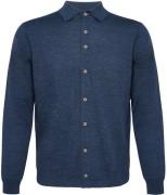 R2 Amsterdam Knitted Pull Shirt Merino Donkerblauw