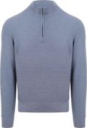 Suitable Structure Half Zip Trui Blauw