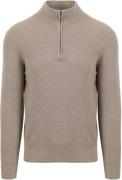 Suitable Structure Half Zip Trui Taupe