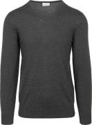 Profuomo Pullover V-Hals Merinowol Antraciet