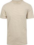 KnowledgeCotton Apparel T-shirt Strepen Beige
