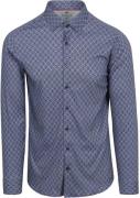 Desoto Overhemd Print Donkerblauw