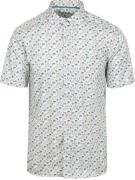 State Of Art Short Sleeve Overhemd Print Twill Lichtblauw