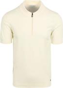 No Excess Half Zip Poloshirt Off White