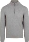 Suitable Slub Yarn Half Zip Trui Grijs