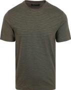 Marc O'Polo T-shirt Slub Stripes Dark Green