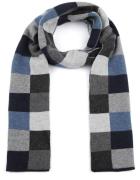 Profuomo Sjaal Wol Ruiten Navy -
