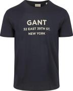 Gant T-shirt Graphic Logo Navy