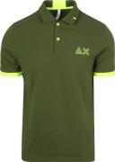 Sun68 Poloshirt Logo Fluo Army Groen