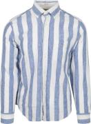 Gant Overhemd Streep Bold Linnen Blauw