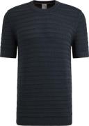 Cast Iron Knitted Jacquard T-shirt Navy