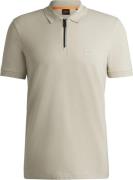 BOSS Passerzip Half Zip Polo Ecru