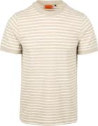 Suitable T-shirt Isaac Stripe Piqué Pebble