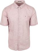 No Excess Short Sleeve Overhemd Linen Blend Roze