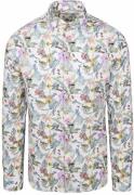 R2 Shirt Linen/Cotton Flower Print Multicolour