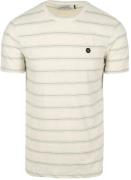 No-Excess T-Shirt Crewneck Jacquard Stripes Ecru