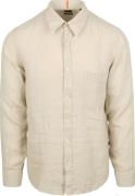 BOSS Relegant Overhemd Linnen Ecru