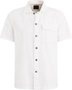 PME Legend Short Sleeve Overhemd Linen Blend Wit
