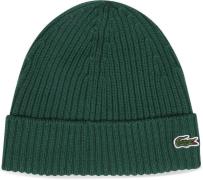 Lacoste Knitted Muts Wol Donkergroen -