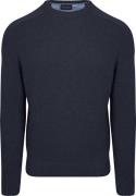 Suitable Lamswol Trui Ronde Hals Navy