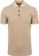 No Excess Poloshirt Structuur Beige