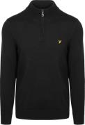 Lyle & Scott Half Zip Pullover Merinowol Zwart