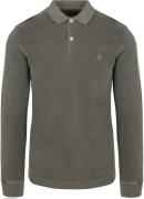 Marc O'Polo Longsleeve Poloshirt Olijfgroen