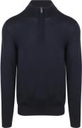 Profuomo Half Zip Pullover Merinowol Navy