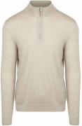 Profuomo Half Zip Pullover Merinowol Beige
