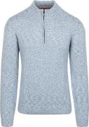 NZA Trui Half Zip Thames Milton Slub Blauw
