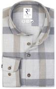 R2 Overhemd Herringbone Ruiten Grijs