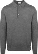 Profuomo Longsleeve Poloshirt Merinowol Grijs