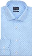 Olymp Luxor Overhemd Print Logo Blauw