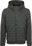 No Excess Jas Knitted Sleeve Donkergroen