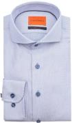Suitable Overhemd Jacquard Luxe Blauw